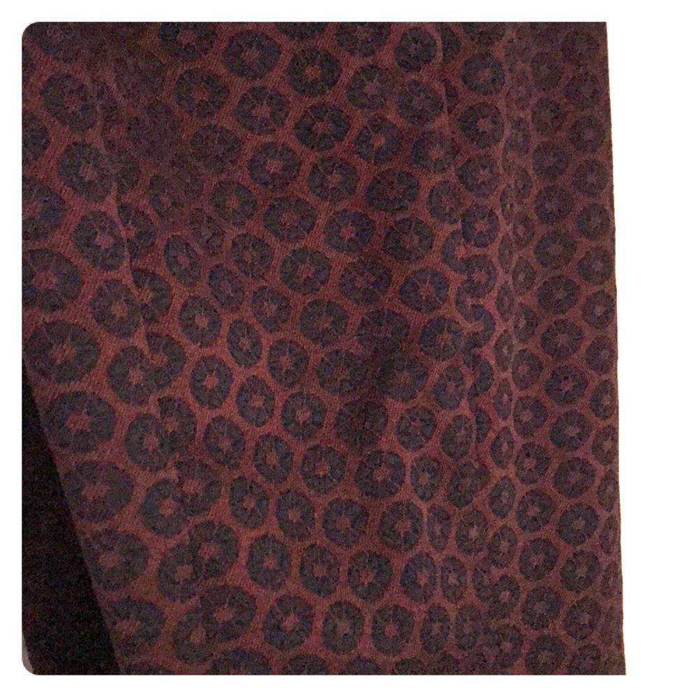 Printed Navy and Burnt Burgundy Pants